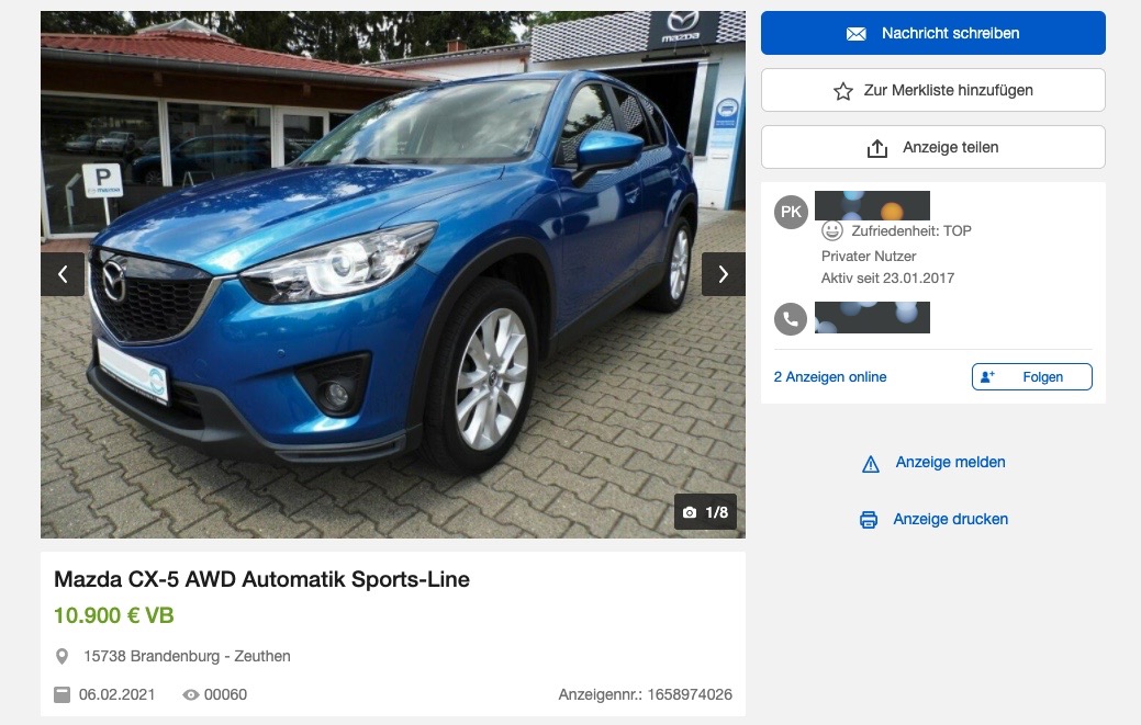 Ebay Kleinanzeigen Autoanzeige