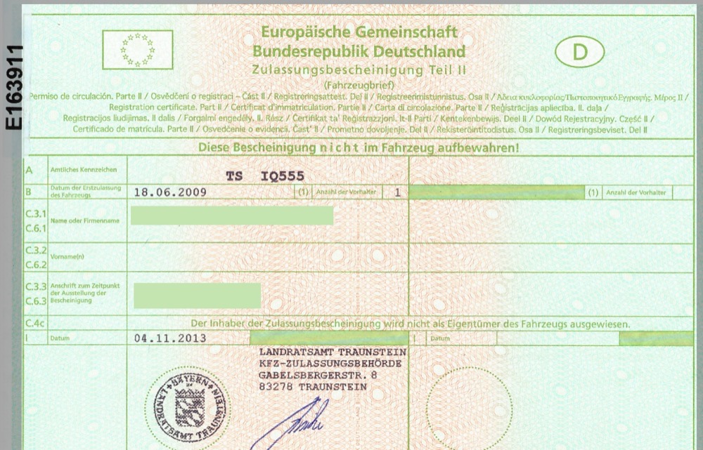 Fahrzeugbrief